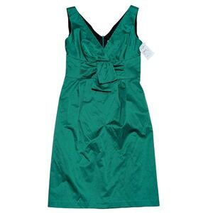 Nanette Lepore Womens 4 Kelly Green Satin Bow Mini Dress Cocktail Party NWT